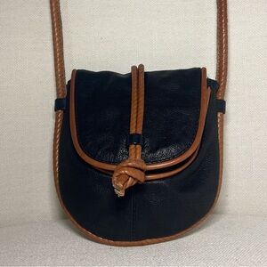 Kenneth Cole Black Crossbody Bag with Brown Trim